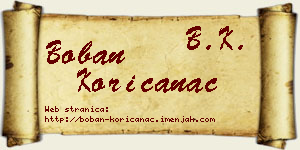Boban Korićanac vizit kartica